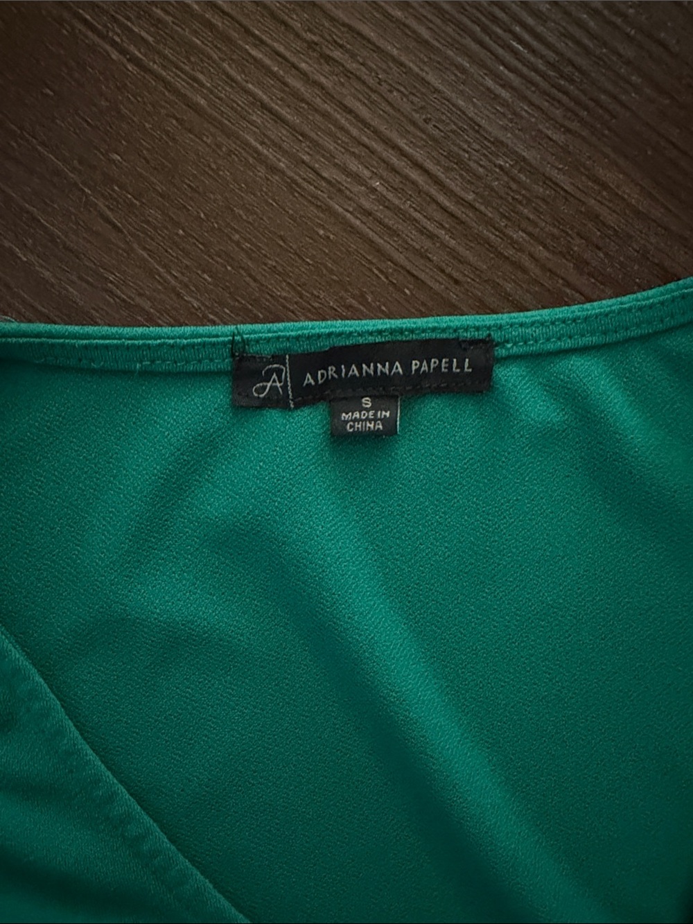 Adrianna Papell Pleated Sleeve V-Neck Tops - Black and Green - Picture 3 of 7